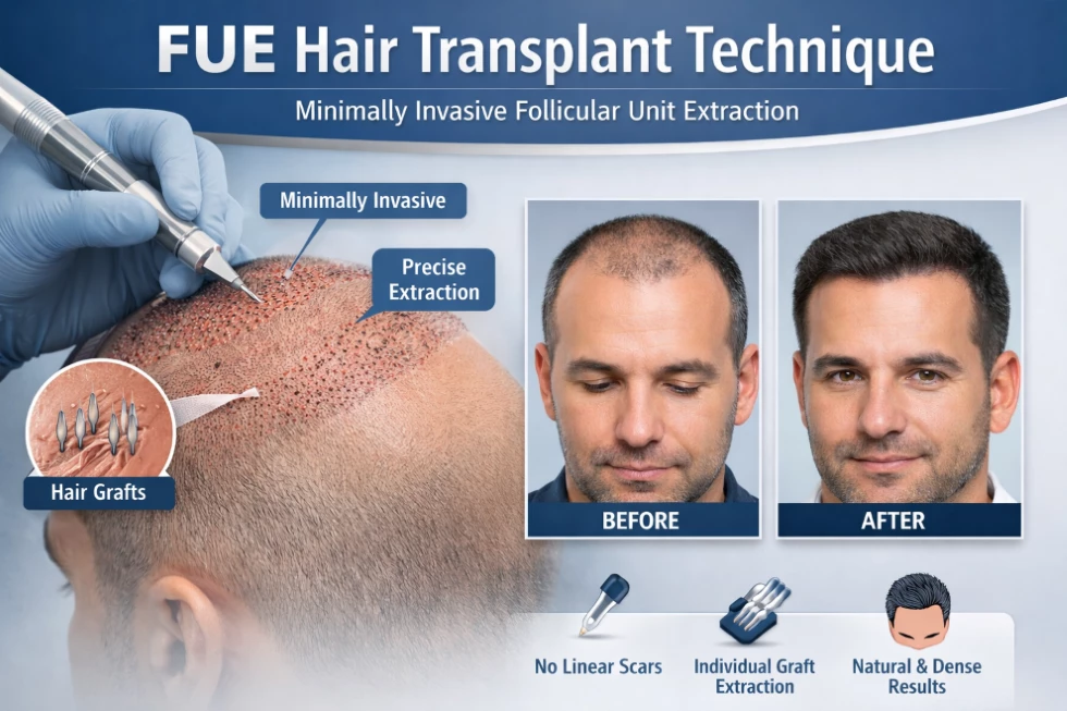  FUE زراعة الشعر بتقنية  في الخارج FUE Hair Transplant Abroad