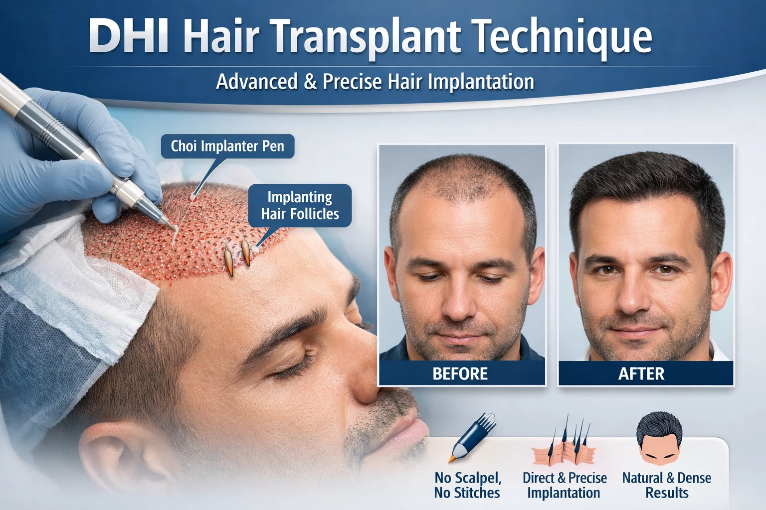 DHI Hair Transplant Abroad زراعة الشعر بتقنية في الخارج